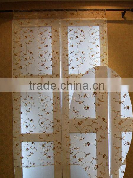 2015 cheap embroidered poly sheer curtain drapery