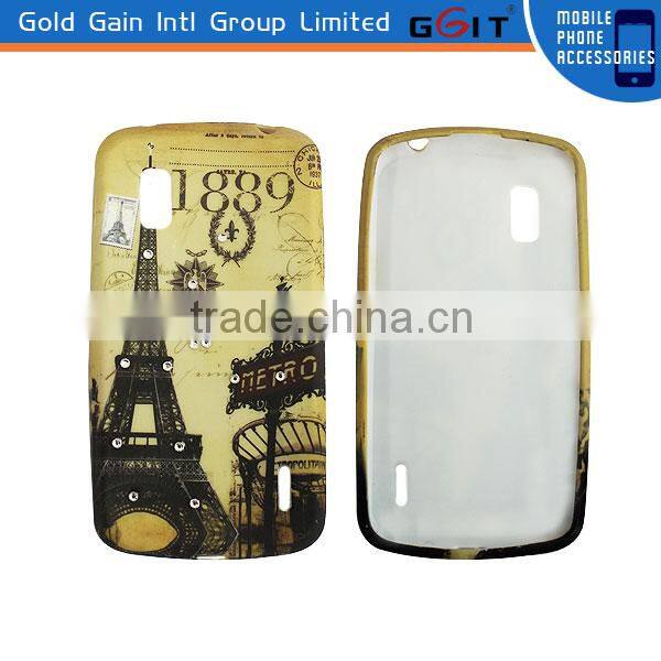 Colorful Tower UV Printing TPU With Diamond Case for LG Nexus 4 E960