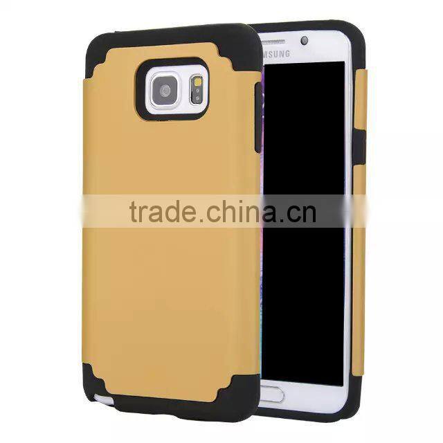 2 in 1 silicone+pc hybrid case for Samsung note 5 robot case with dual-layer protective shell case