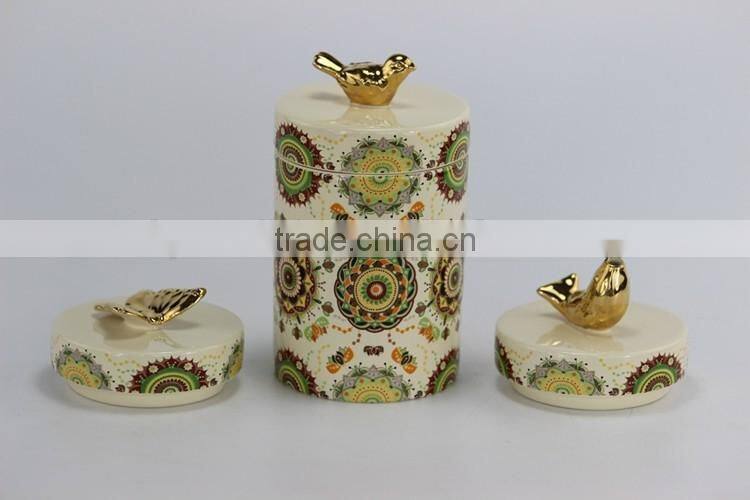 Luxury scented soy wax candle in ceramc jar