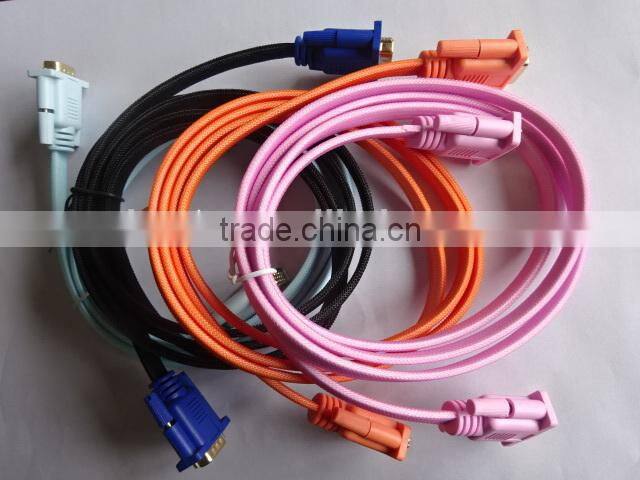 Got selling gold connector flat VGA cable