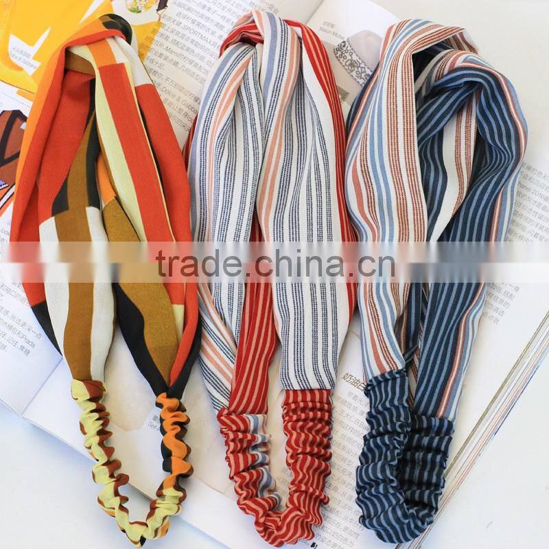 fashion new design floral fabric printed different types of girls hair band headband