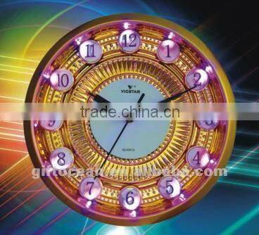 Noble LED light analog wall clock, hotel LED wall clock