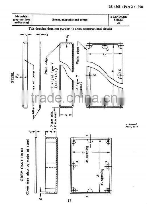 One gang metal electric junction boxl