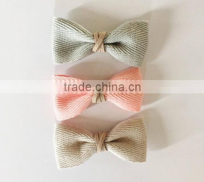 Woven Suede Wrapped Bow,Handmade Fabric Bow For Hair