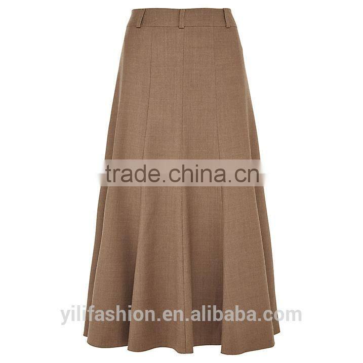 latest designs 2015 day-to-dinner staple Cognac Petite Flannel Skirt