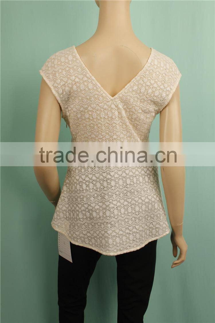 2016 S/S New design sleeveless cotton fabric summer ladies blouse image