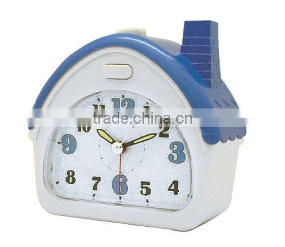 Cute Plastic house-shaped table alarm clock,lovely desktop clock, colorful clock