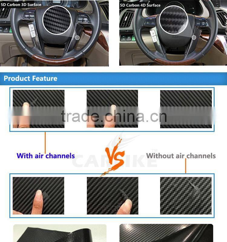 Credit Card Payment PVC material 5D Black Carbon Fiber Car Wrap Film