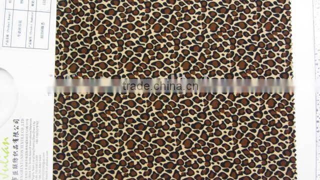 coffee apricot polyester leopard print milk fiber Spandex digital print lycra silk fabric