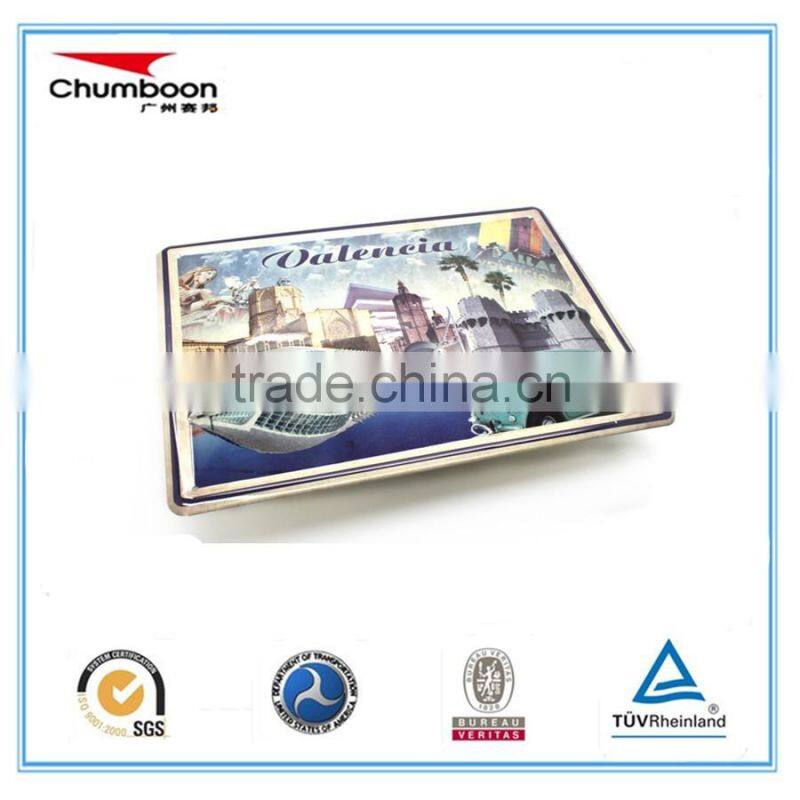 200*150mm rectangle emboss ad wall promotion tin sign / tinplate printing sheet / metal wall sign