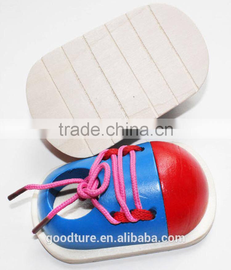 Preschool Wooden Shoes Tie The Shoelace