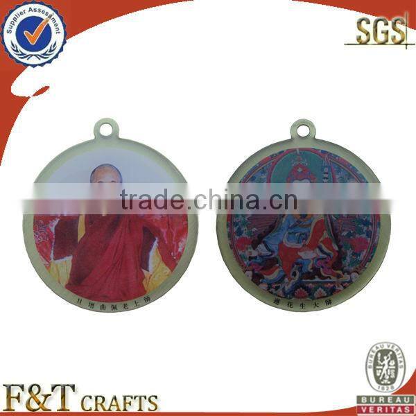 cheap no minimum stainless steel offset print keychain promotion for business gift