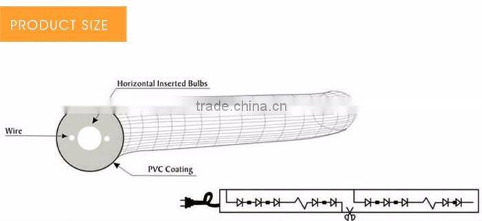 Outdoor Waterproof IP68 Red 12V LED Rope Light