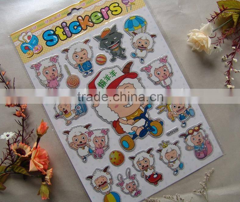 2015loving heart shape home decoration puffy sticker,hot sale 3d foam sticker