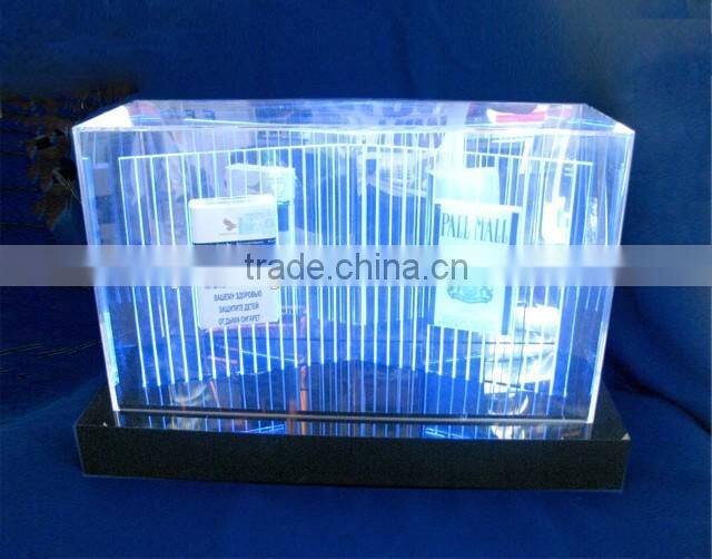 hot sale acrylic cigarette display boxes, led illuminated acrylic tabacco display case
