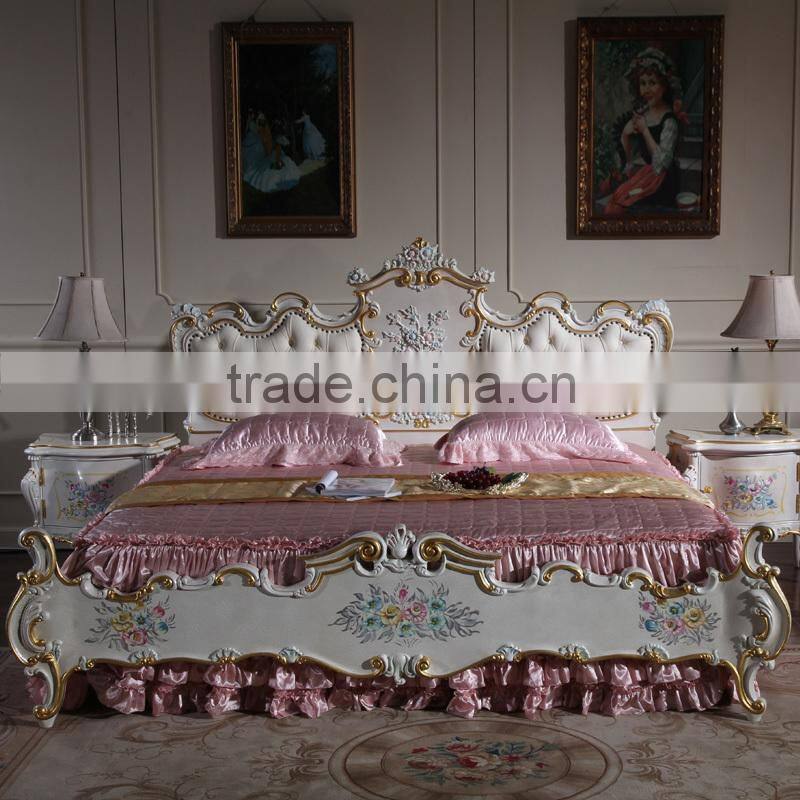 2016 Modern White Europe Matket Bed Furniture Wood Modern Bed Designs