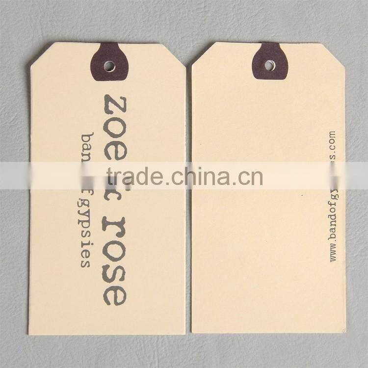 iridescent paper hang tag with logo silk printing for t-shirt