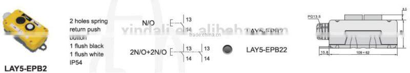 2 holes industrial new plastic push button control box XAL10-EPB2