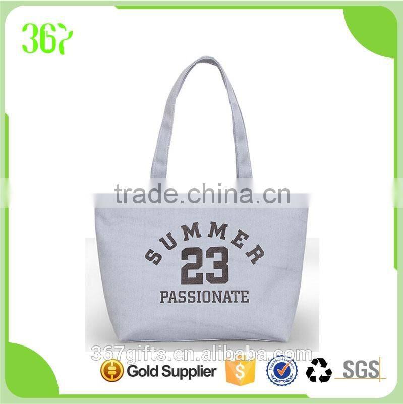 Simple Design Canvas Tote Big Shopping Handbag Women's Bag
