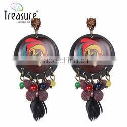 Fashion jewelry hot selling big cross black sheet golden alloy drop earring