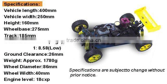 High Quality Rc Racing Car 1:10 Scale Nitro Powered Advanced Version