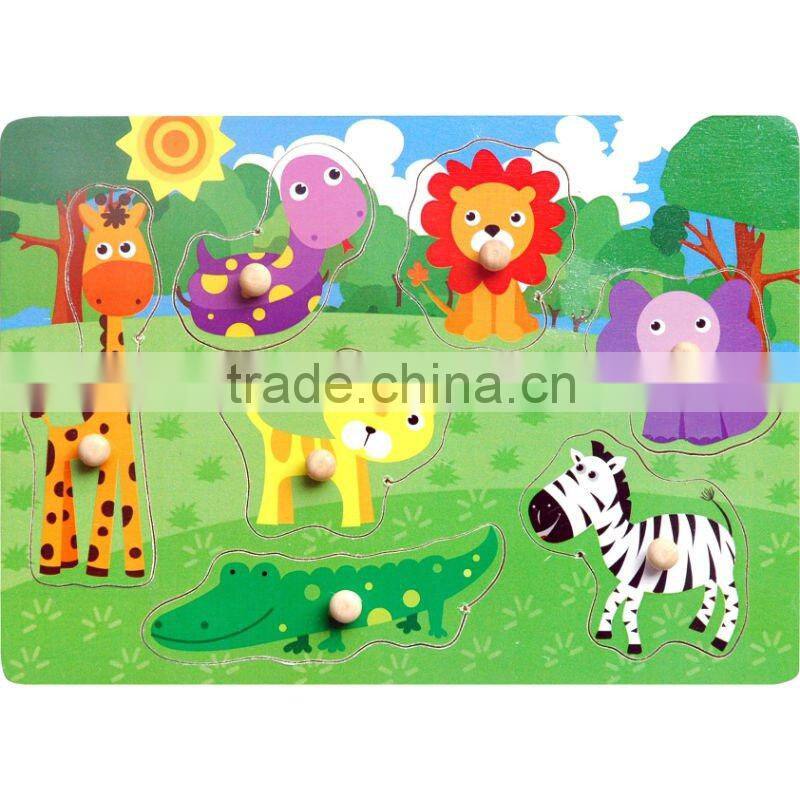 For Kids Toy Education Marine Life & Vehicles & Chunky Farm Peg Wooden Puzzle