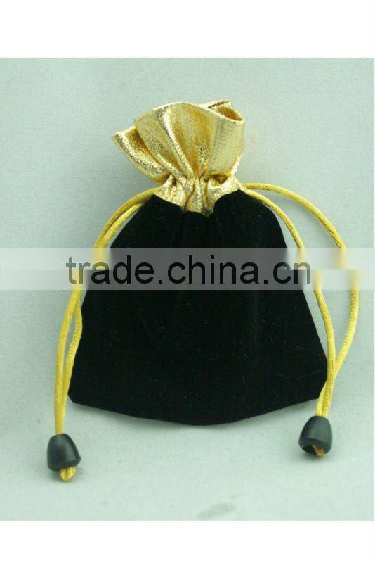 Promotion Newest Drawstring golden mouth Velvet Bags