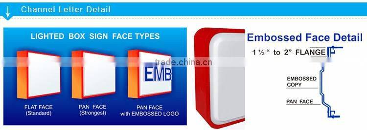 LED acrylic front lit custom business logo