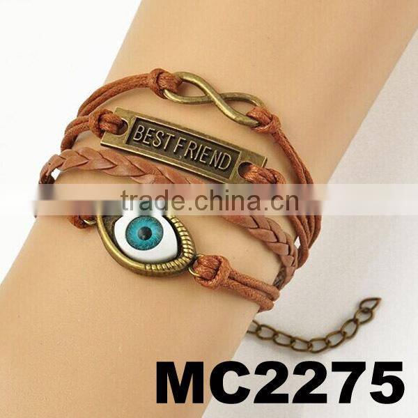 cheap personalised braided leather rope infinity one direction bracelets