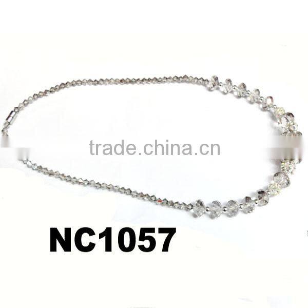 statement crystal necklace with magnetic clasp