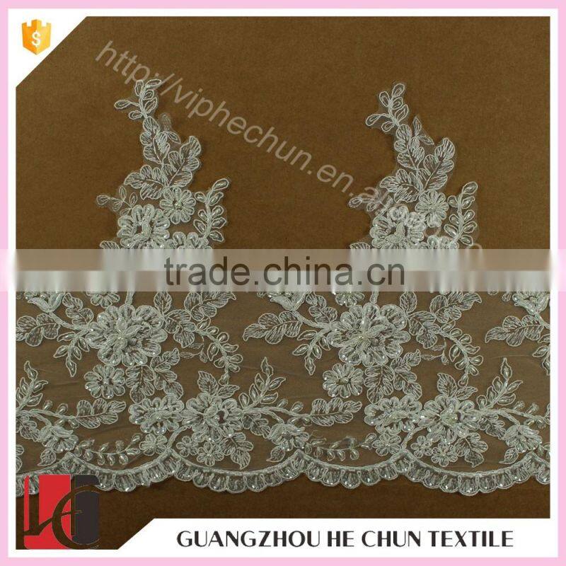 HC-2037-1 Hechun Fancy 15 Yard One Roll Beaded Sequin Chemical Lace Trim