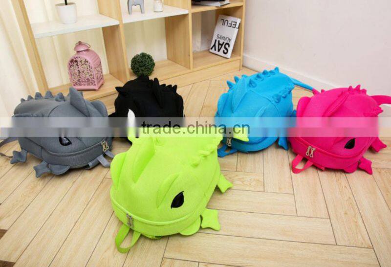 2016 new design backpack cute dinosaur backpack hot sell child's bag
