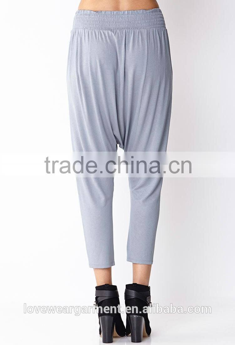 Women high waist blank loose harem trousers wholesale for summer
