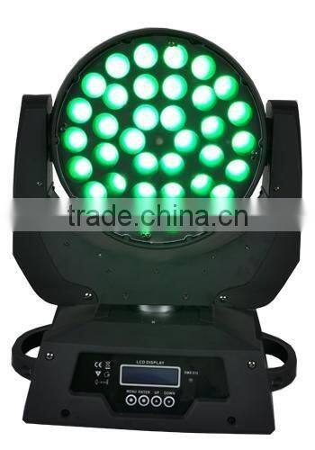 Wedding stage decoration rgbw zoom 36x10w 4in1 led moving head wash light moving beam moving