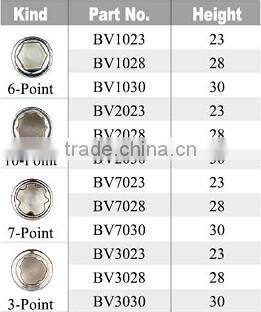 chrome with sliding washer wheel bolt locks