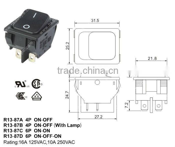 100% original HIGHLY switch R13-87B 2 gang 2 way switch