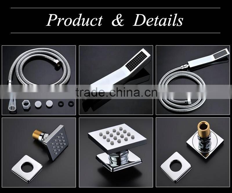 led rain shower head square shower massage jets remote color changing bath accessories stainless steel rainfall head shower