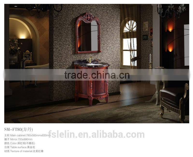 High end classical solidwood bathroom furniture wash basin vanities LS-FT80