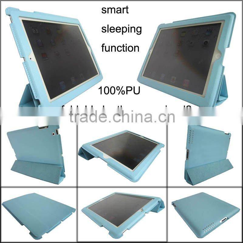 Book Style Foldable Stand Leather Case for iPad