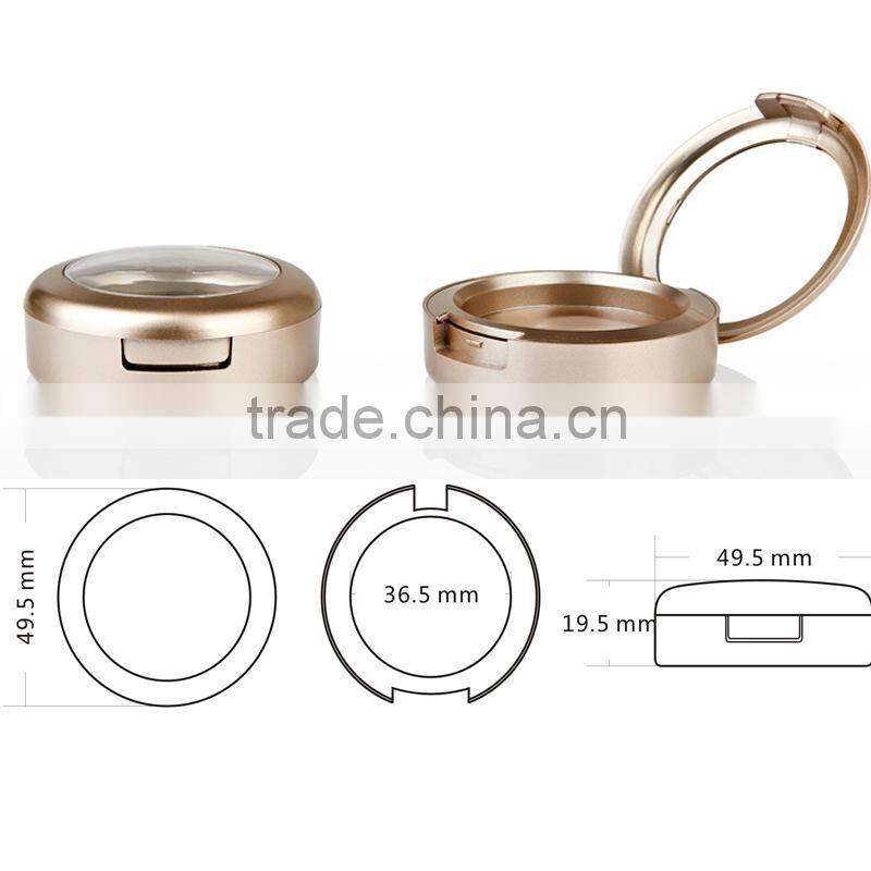 Luxury shiny round cosmetic empty eyeshadow case