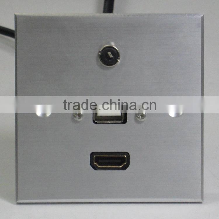 Metal Multimedia wall oulet connector with RCA VGA HDMI NET AV USB