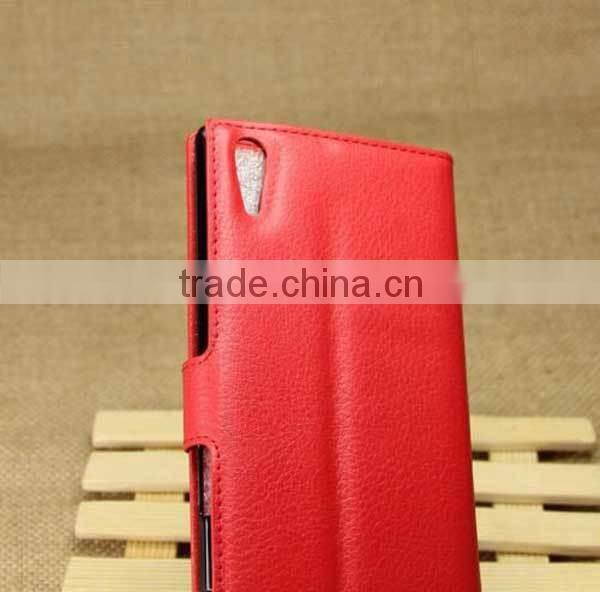 Book Flip PU Leather Case For Sony xperia T3,Stand cover for Sony Xperia T3