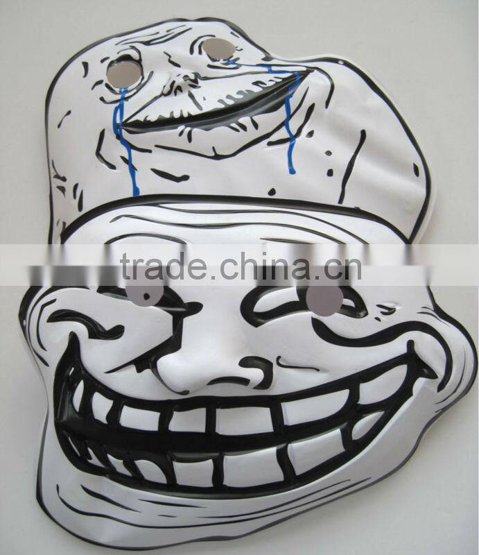 Black and White Custom Made Embossed Plastic PVC Halloween Face Mask for Wholesale
