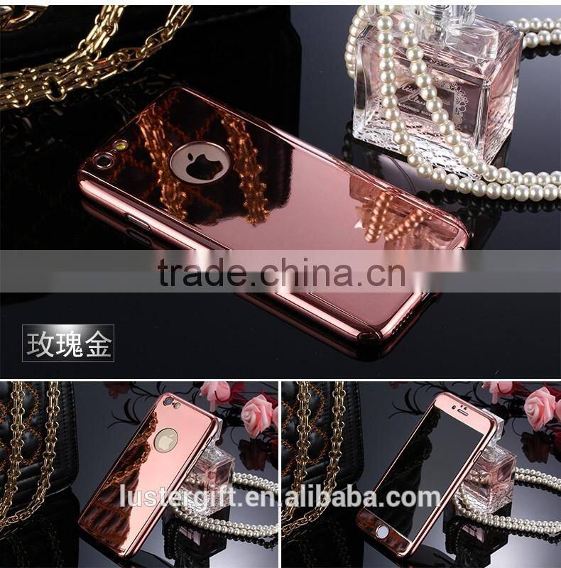 With Tempered Glass Screen Protective 360 Degree Hybrid Hard PC Cell Phone Case Luxury Glossy Case for iPhone