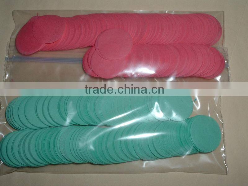 Purple tissue paper heart confetti for table decoration