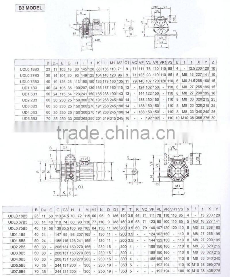 UDL series High Power Transmission Worm Gear Reducer