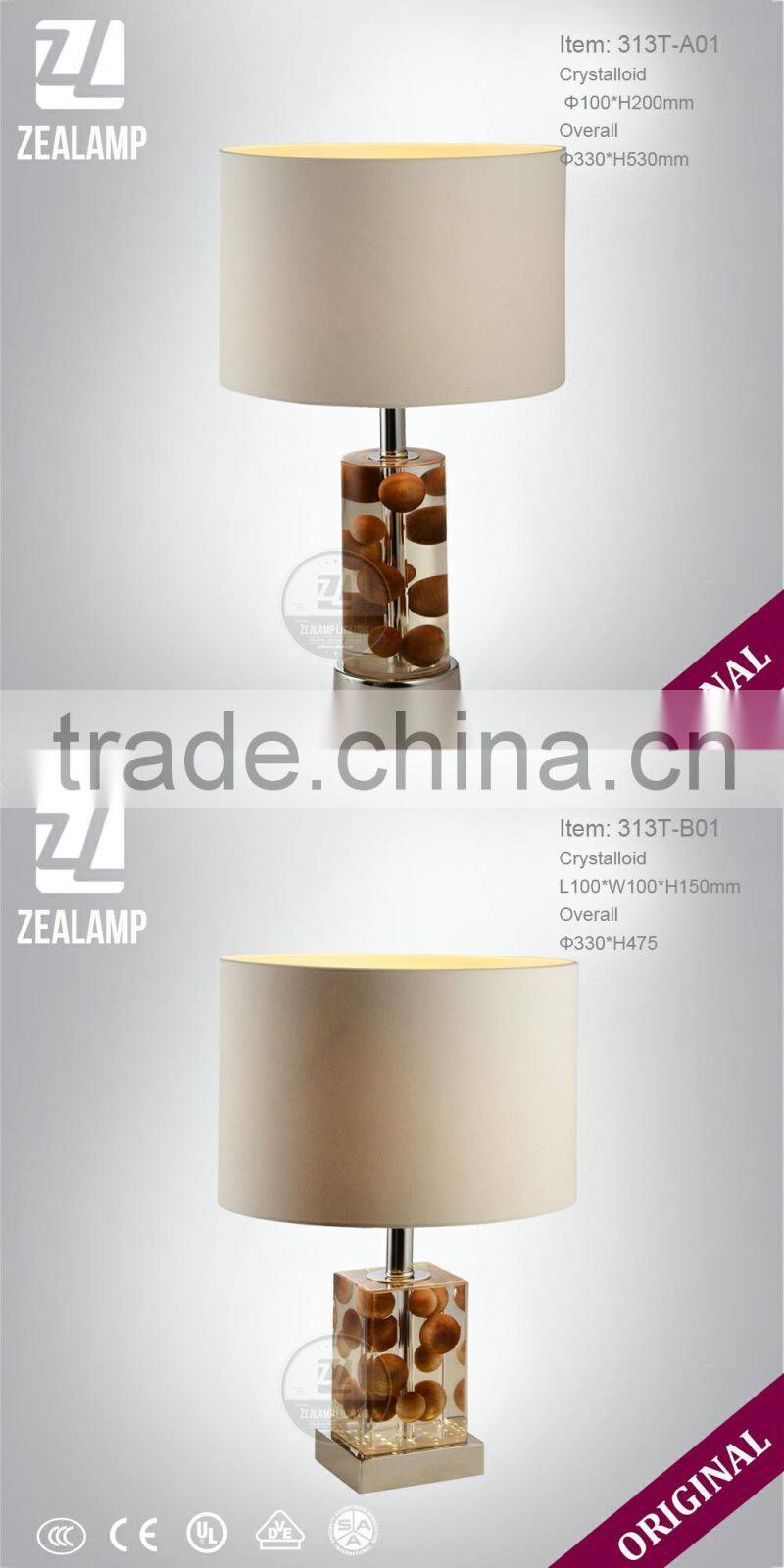 DIY Wooden Ball Resin Luxury Unique Amber Table Lamps Modern Hotel Table Lamp
