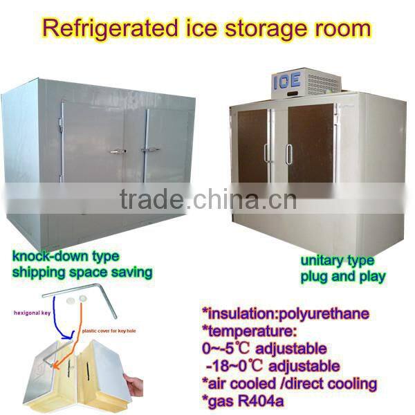 Refrigerated ice storage box with static refrigeration system