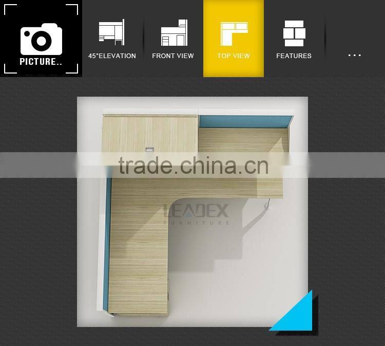 European Style Frosted Glass Partition Workstation With Overhead Cabinet